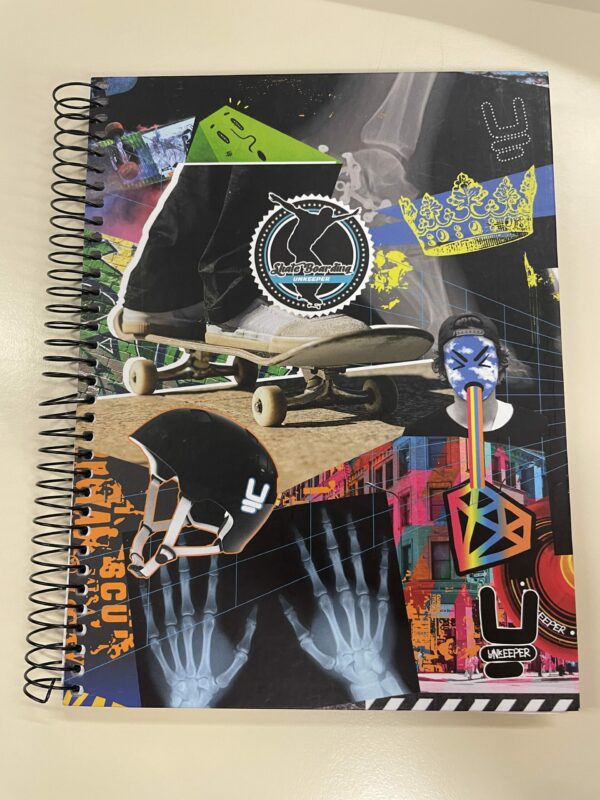 cahier A5 spirale couverture rigide skate boarding